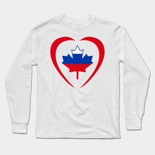 Russian Canadian Multinational Patriot  (Heart) Long Sleeve T-Shirt